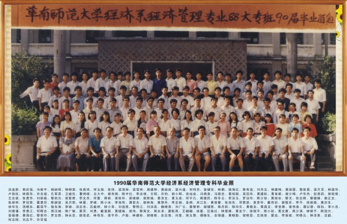 1990届华南师范大学经济系经济管理专科毕业照