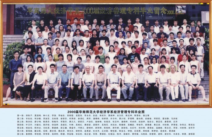 2000届华南师范大学经济学系经济管理专科毕业照