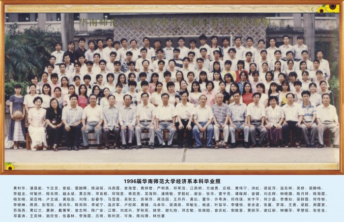 1996届华南师范大学经济系本科毕业照