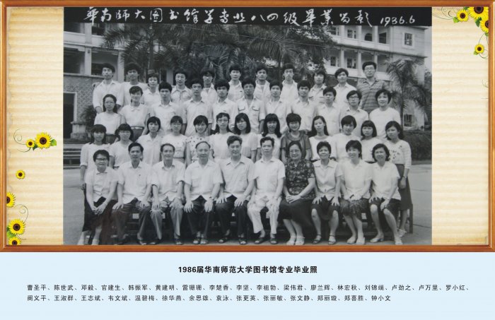1986届华南师范大学图书馆专业毕业照