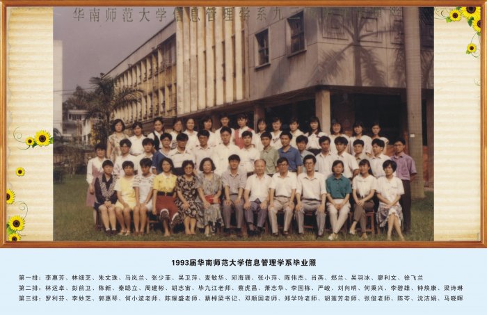 1993届华南师范大学信息管理学系毕业照