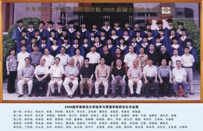 2006届华南师范大学经济与管理学院研究生毕业照