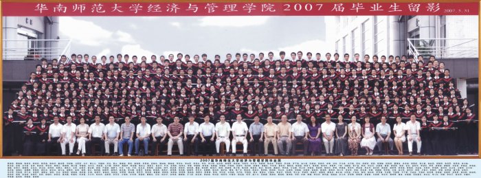 2007届华南师范大学经济与管理学院毕业照