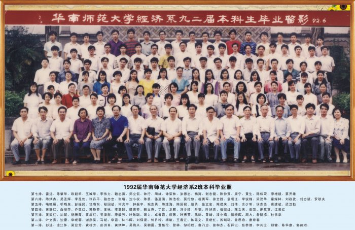 1992届华南师范大学经济系本科毕业照 经管老照片 华南师范大学