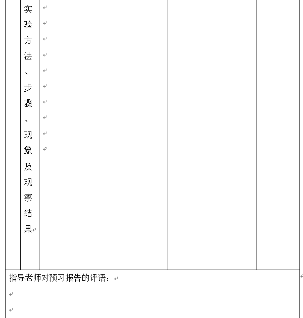 华南师范大学本科生实验报告 - 常用表格 - 华南师范大学哲学与社会发展学院