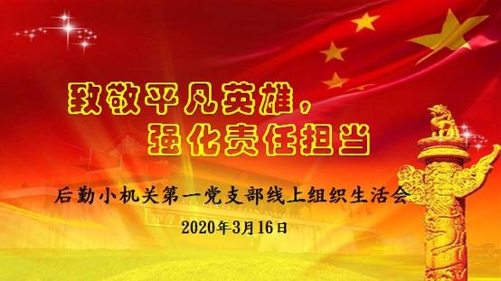 致敬平凡英雄，强化责任担当 ——后勤小机关第一党支部线上组织生活会